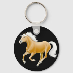 Porte-clés Noir de porte - clé de cheval de palomino de
