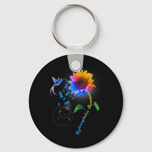 Porte-clés Noir de tournesol bleu (Recto)
