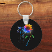 Porte-clés Noir de tournesol bleu (Recto)