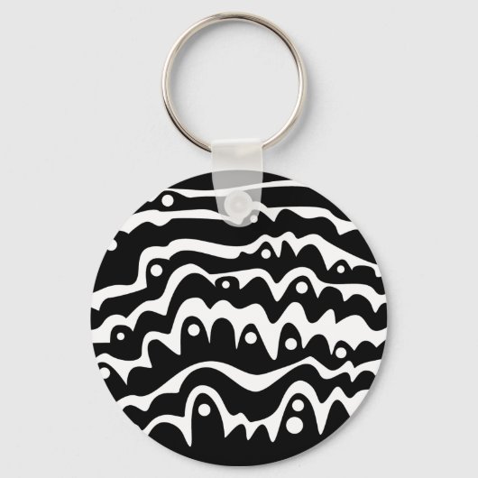 Porte-clés Noir et blanc Abstrait (Recto)