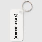 Porte-clés noir et blanc avec ton nom (Verso)