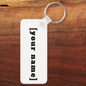 Porte-clés noir et blanc avec ton nom (Verso)