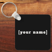 Porte-clés noir et blanc avec ton nom (Recto)