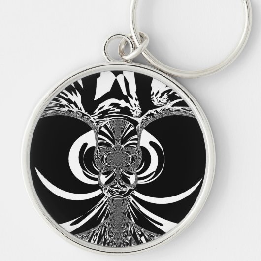 Porte-clés Noir et blanc Elegant Classic Design (Devant)