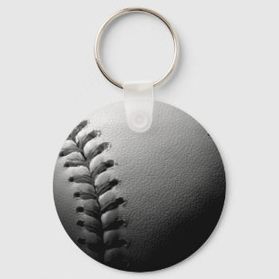 Porte-clés Noir et blanc Gros plan de base-ball