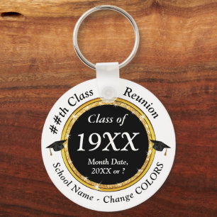 Porte-clés Noir et blanc, idées cadeaux de réunion de classe,
