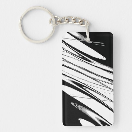 Porte-clés Noir et Blanc Moderne (Devant)