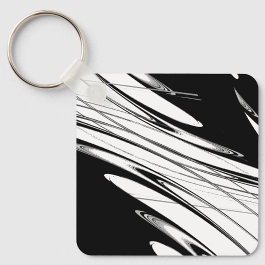 Porte-clés Noir et Blanc Moderne (Recto)