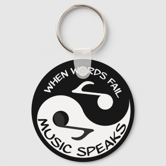 Porte-clés Noir et blanc Note Musique moderne (Recto)