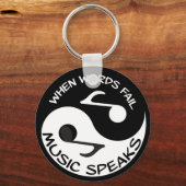 Porte-clés Noir et blanc Note Musique moderne (Recto)