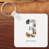 Porte-clés Noir et blanc Numéro 3 Collage photo (Recto)