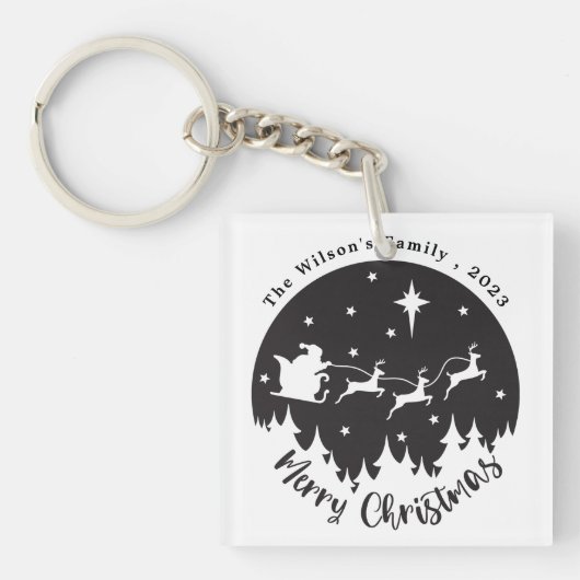 Porte-clés Noir et blanc simple (Devant)