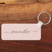 Porte-clés Noir et Brown foncé Élégant Swash Signature (Recto)