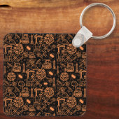 Porte-clés Noir et marron Architectural Blueprint Engineer (Verso)