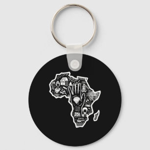Porte-clés Noir Histoire Mois Afrique Carte Design Unité Art