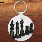 Porte-clés Noir Jeu Figure Pièces Perspective (Recto)