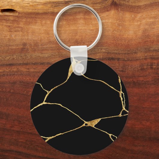 Porte-clés Noir Kintsugi Ancien Kintsukuroi (Recto)