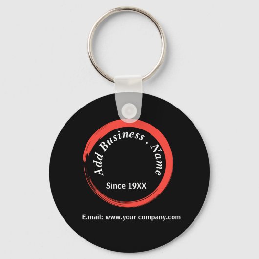 Porte-clés Noir moderne customisé professionnel (Recto)