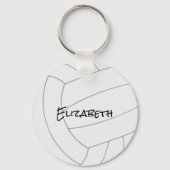 Porte-clés noir or coutume équipe couleurs filles volleball (Verso)