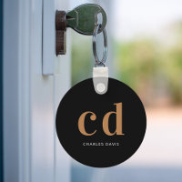 Noir or monogramme initiales nom minimaliste