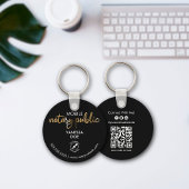 Porte-clés Noir & Or Notaire Code QR Logo Business Promo