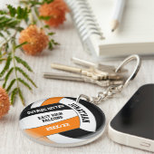 Porte-clés noir orange équipe couleurs sur mesure garçons vol (Devant droit)