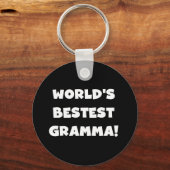 Porte-clés Noir ou blanc du Meilleur-est Gramma du monde (Recto)