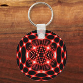 Porte-clés Noir rouge de néon fractal (Recto)