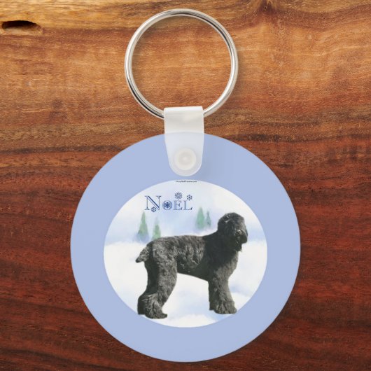 Porte-clés Noir russe Terrier Noel (Verso)