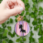 Porte-clés Noir Unicorne oreilles roses (Main)