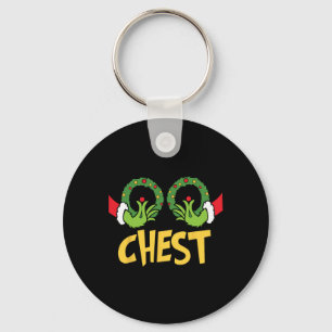 Porte-clés Noix de poitrine Noël Amusant Correspondance Coupl