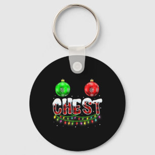 Porte-clés Noix de poitrine Noël Drôle de couple assorti Ches