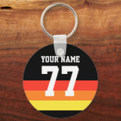 Porte-clés Nom 77 Sports Jersey Numéro Noir Jaune Rouge (Recto)