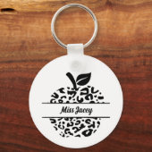 Porte-clés Nom Apple de l'enseignant personnalisé, enseignant (Verso)