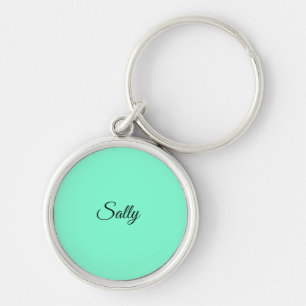 Porte-clés Nom Aquamarine Solide