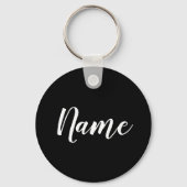 Porte-clés Nom blanc sur l'Arrière - plan noir (Recto)