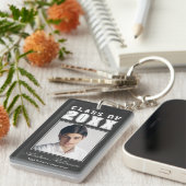 Porte-clés Nom Branché Classe De Charcoal Grey Graduate Photo (Devant droit)