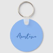 Porte-clés Nom calligraphie professionnelle personnalisé bleu (Verso)