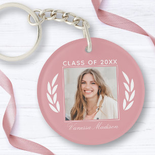 Porte-clés Nom Catégorie De Photo Blush Pink 2 Side Graduatio