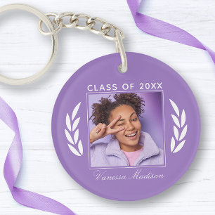 Porte-clés Nom Catégorie De Photo Violet 2 Diplôme Diplômé