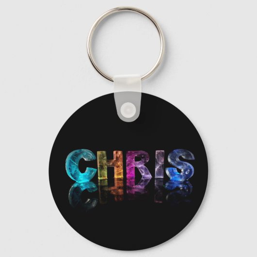 Porte-clés Nom Chris en lumières 3D (Recto)