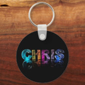 Porte-clés Nom Chris en lumières 3D (Recto)