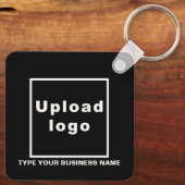 Porte-clés Nom commercial et logo Carré noir Porte - clé (Verso)