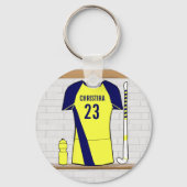 Porte-clés Nom customisé Hockey sur gazon (Verso)