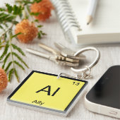 Porte-clés Nom d'allié Élément de chimie Tableau périodique (Devant Droit)