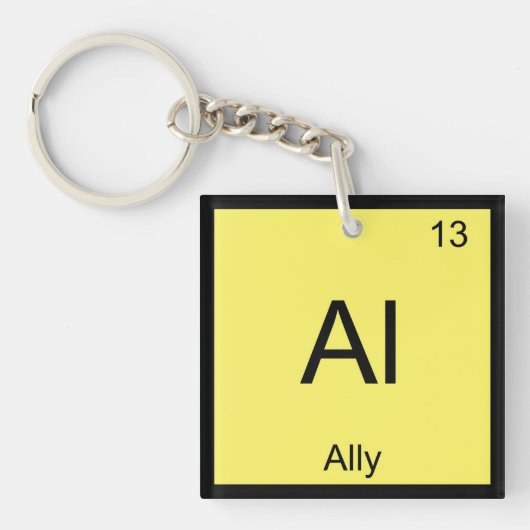Porte-clés Nom d'allié Élément de chimie Tableau périodique (Devant)