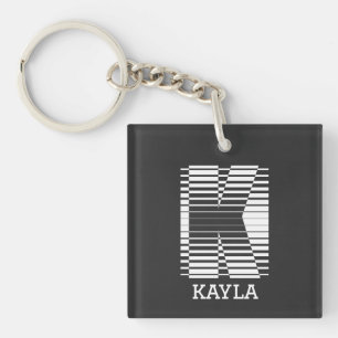 PORTE-CLÉS NOM D'ALPHABET K - INITIAL K - NOM PERSONNALISÉ