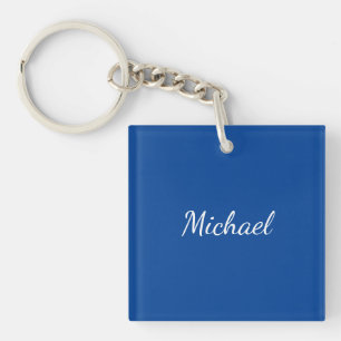 Porte-clés Nom de calligraphie professionnelle unique bleue