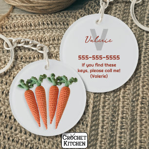 Porte-clés Nom de carottes de Crochet minimalistes Quirky Ami