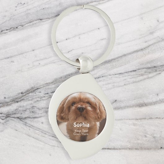 Porte-clés Nom de chien photo simple